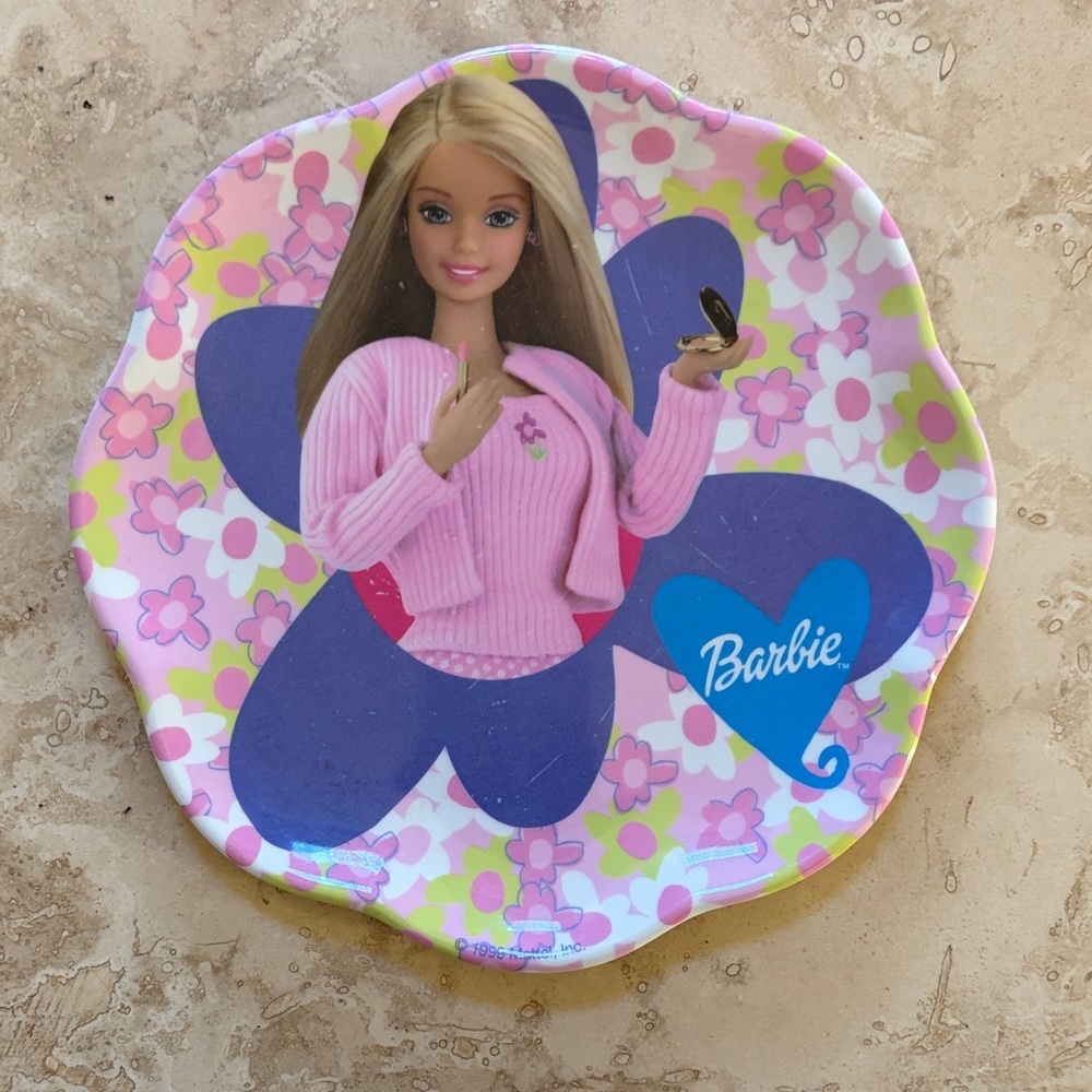 Barbie Floral Party Plate - Pink and Purple